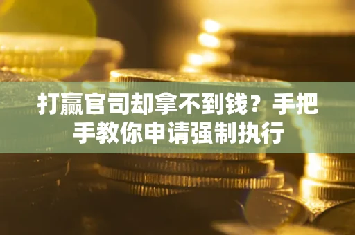 武汉打赢官司却拿不到钱？手把手教你申请强制执行