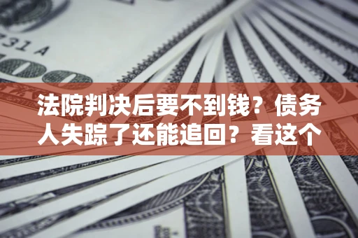 武汉法院判决后要不到钱？债务人失踪了还能追回？看这个方法！