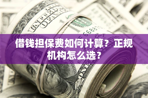 武汉借钱担保费如何计算？正规机构怎么选？