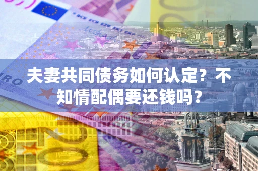 武汉夫妻共同债务如何认定？不知情配偶要还钱吗？