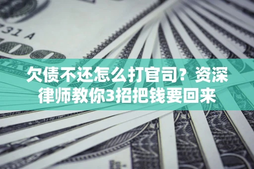 武汉欠债不还怎么打官司？资深律师教你3招把钱要回来