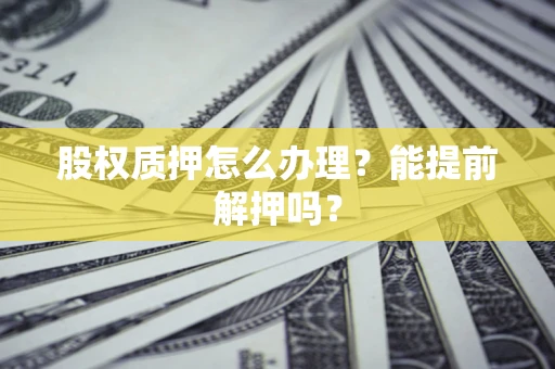 武汉股权质押怎么办理？能提前解押吗？